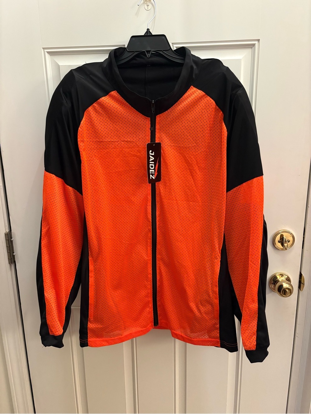 Men's NWT JAIDEZ Motorcycle Armored Jacket Mesh Riding Shirt Orange Black, XXL
